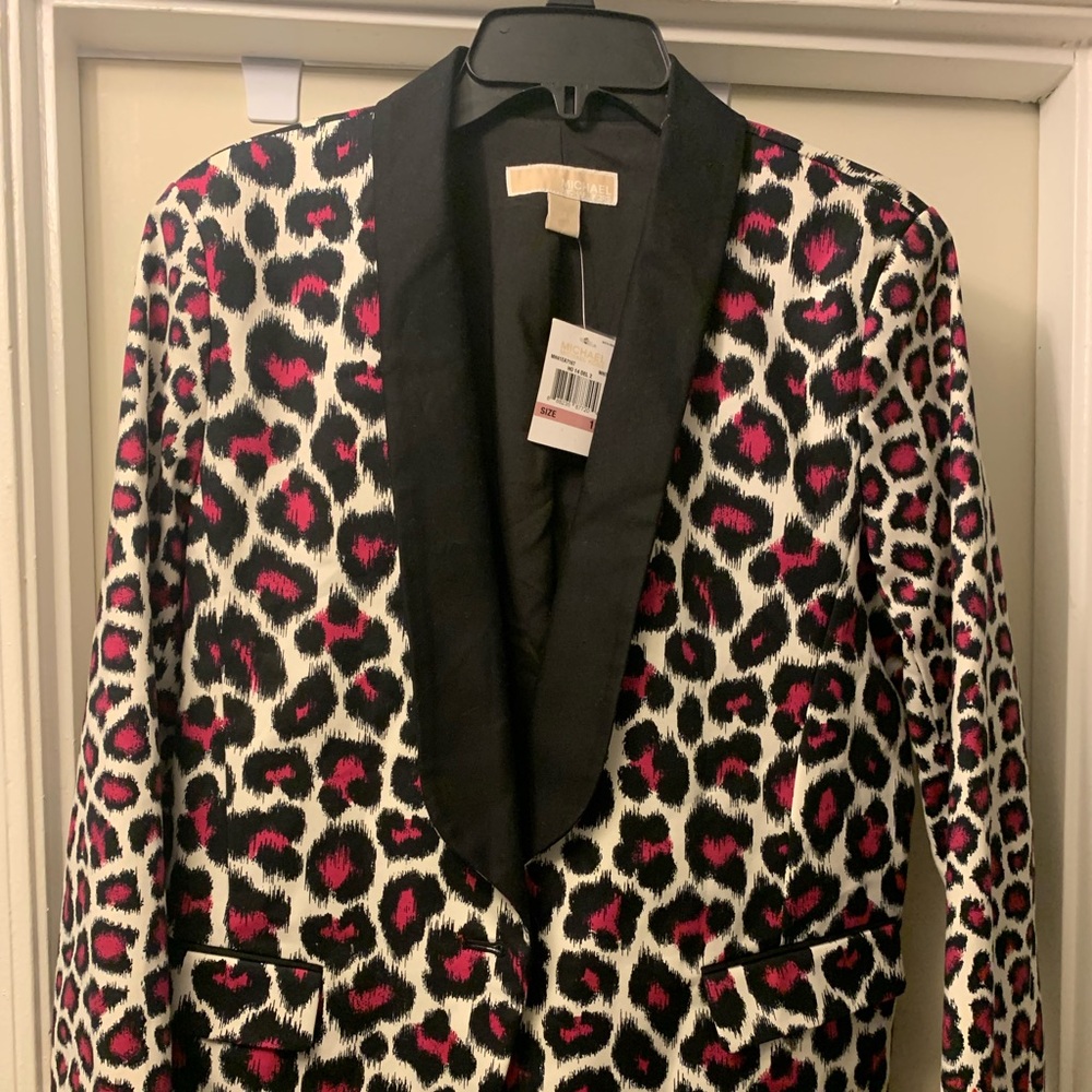 Michael Kors Leopard Print Blazer